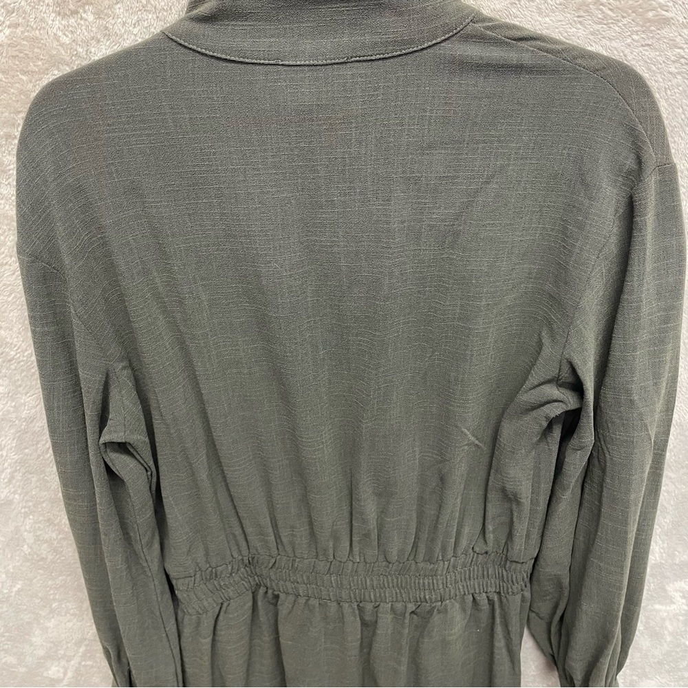 Line & Dot Poppy Mino Dress In Olive Long Sleeve Womens medium utility military - Picture 3 of 9